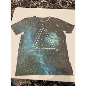 Aeropostale Galaxy Space Triangle T Shirt Size Medium (M)